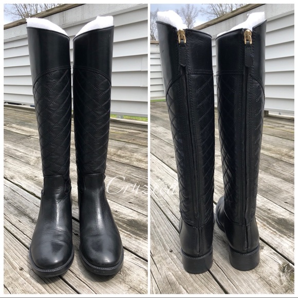 Tory Burch Claremont Quilted Black Boot Size 6 - Picture 3 of 8